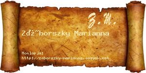 Záborszky Marianna névjegykártya