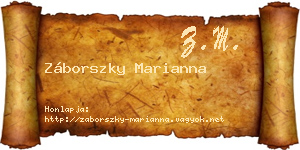 Záborszky Marianna névjegykártya