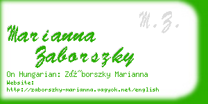 marianna zaborszky business card